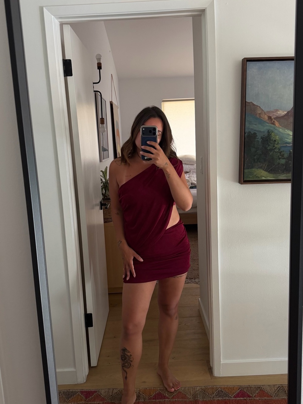 EDIKTED FIORA ONE SHOULDER CUTOUT MINI DRESS